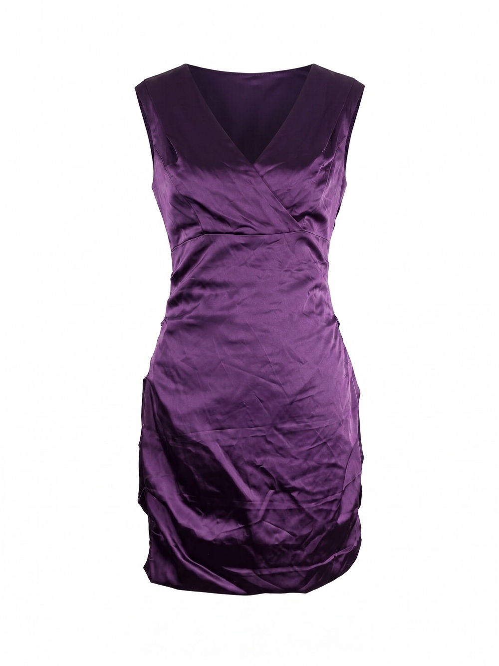 Calvin Klein Deep Purple Satin Sleeveless Wrap Dress size 6